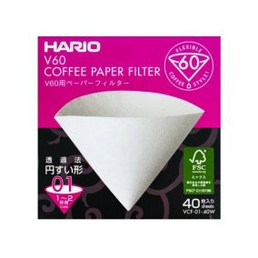 Papirnati filteri Hario V60-01 40 kom, bijeli (VCF-01-40W)
